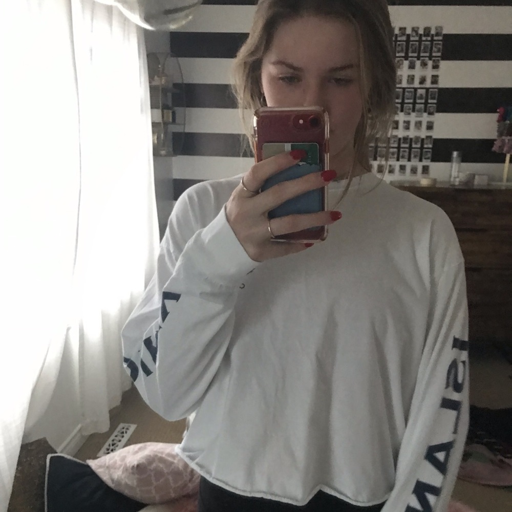 brandy melville monkey island white long sleeve!